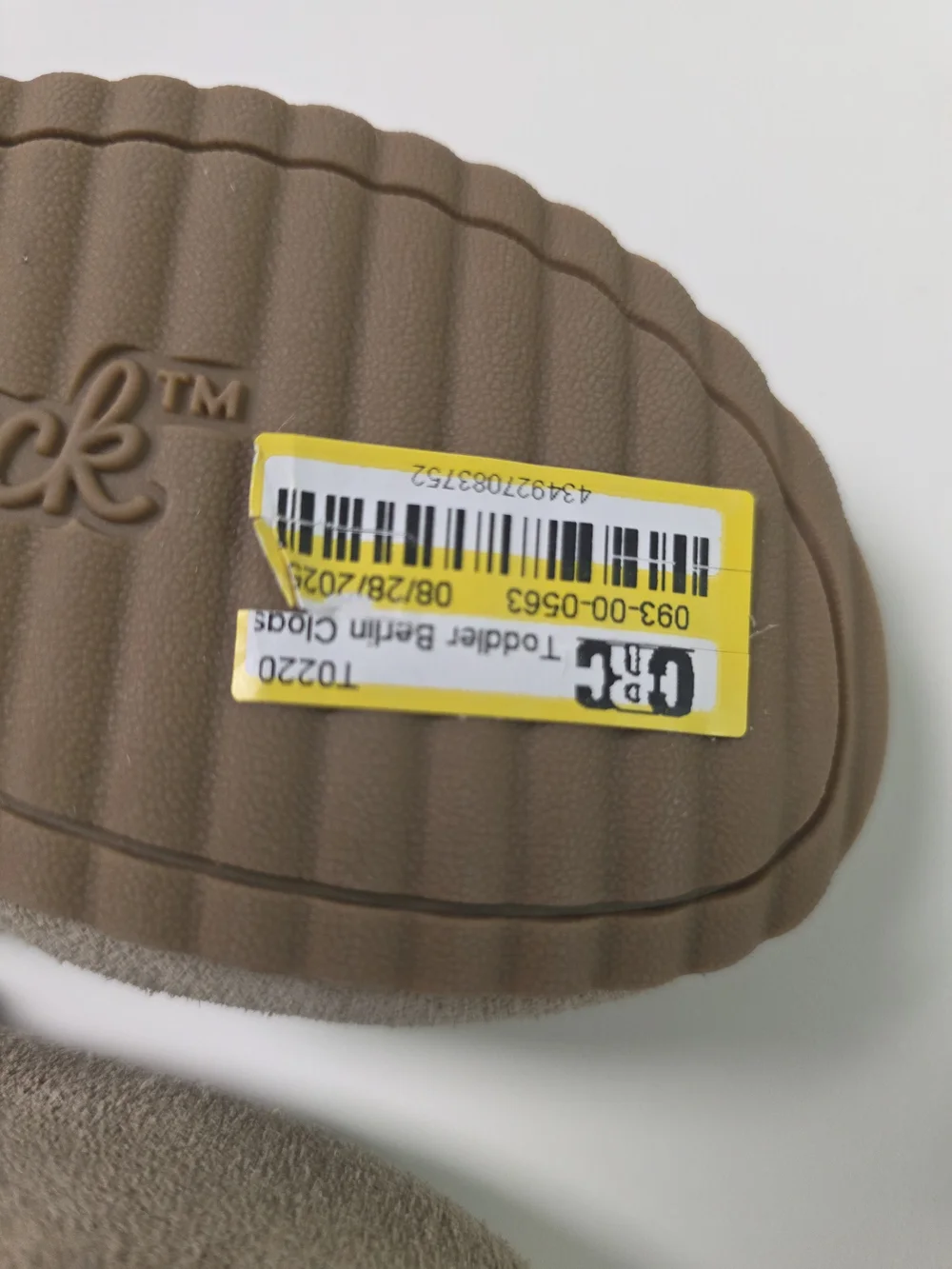 Cat & Jack Taupe Suede Kids Buckle Clog Sandals